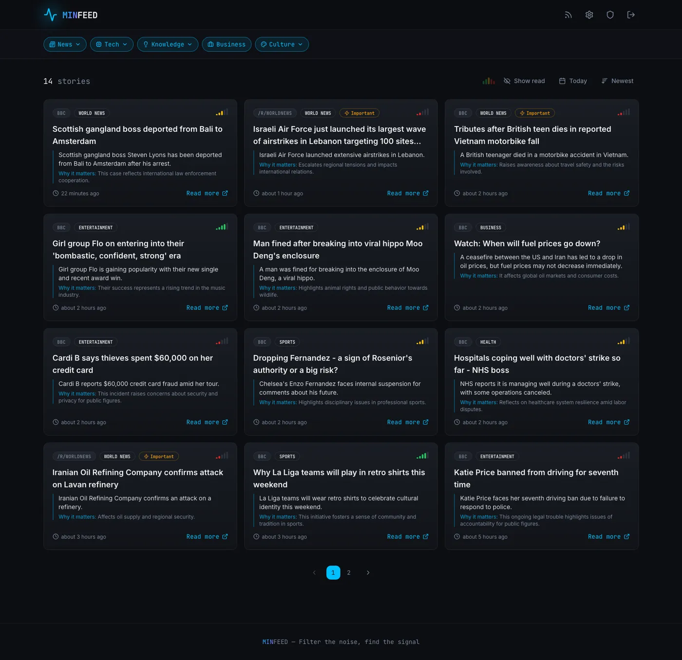 Main feed (desktop)