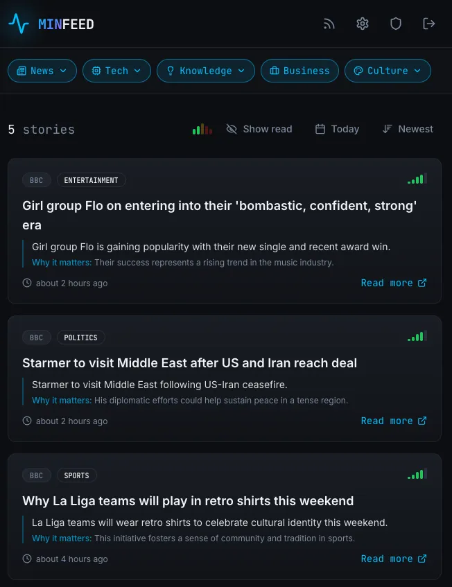 Main feed (mobile)