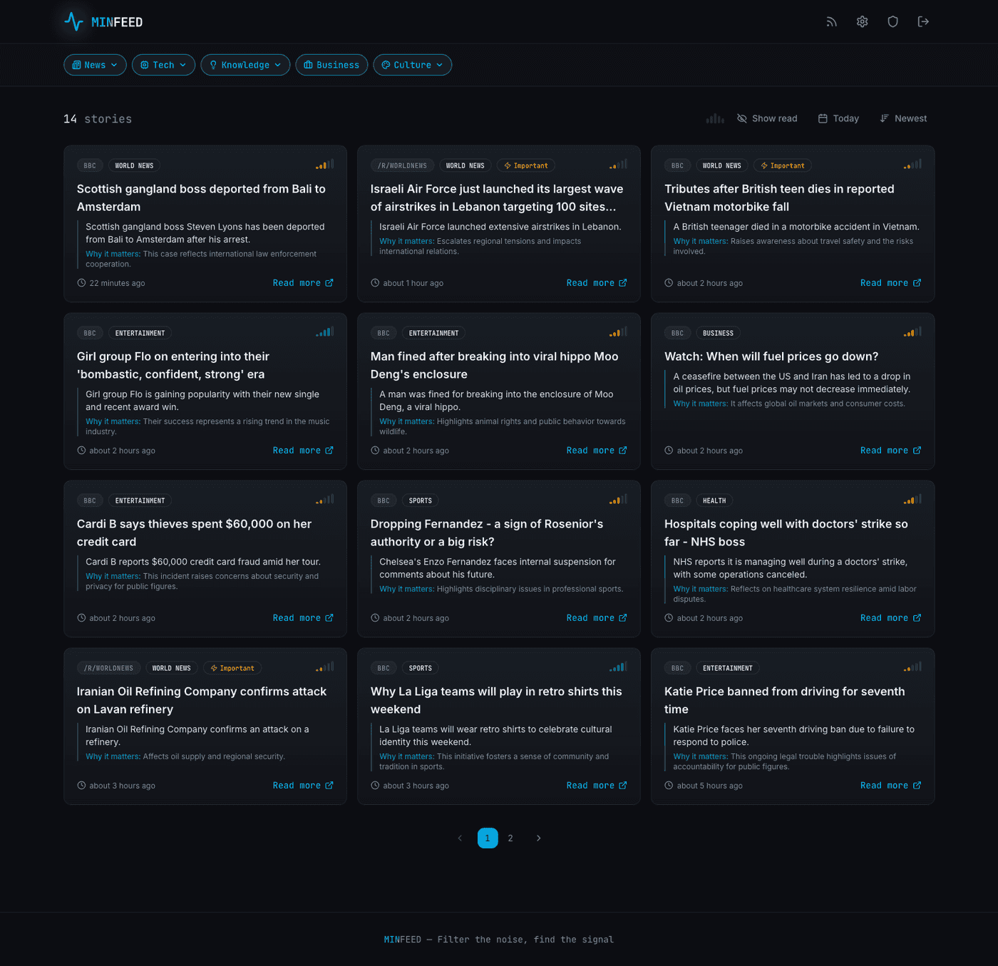 Main feed (desktop)